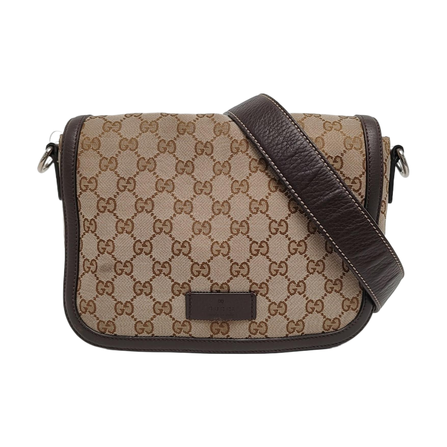 Monogram Canvas Shoulder Bag Brown