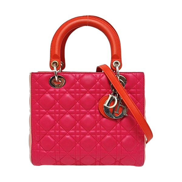 Lady Dior Medium Quilted Lambskin Red
