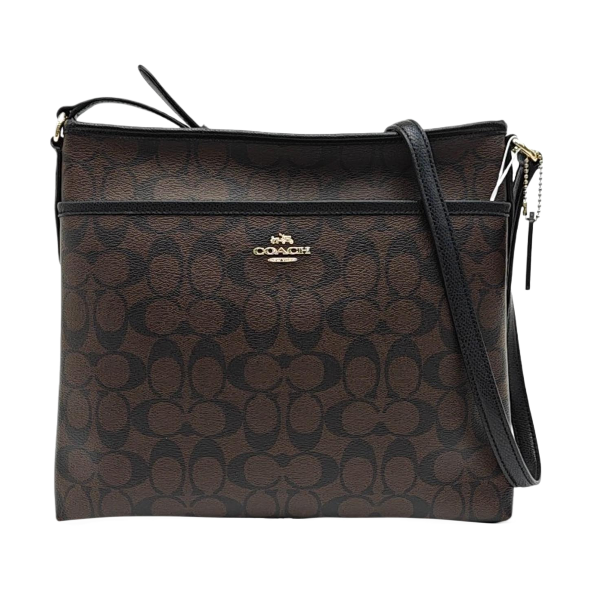 Monogram Coated Canvas Shoulder Bag Brown