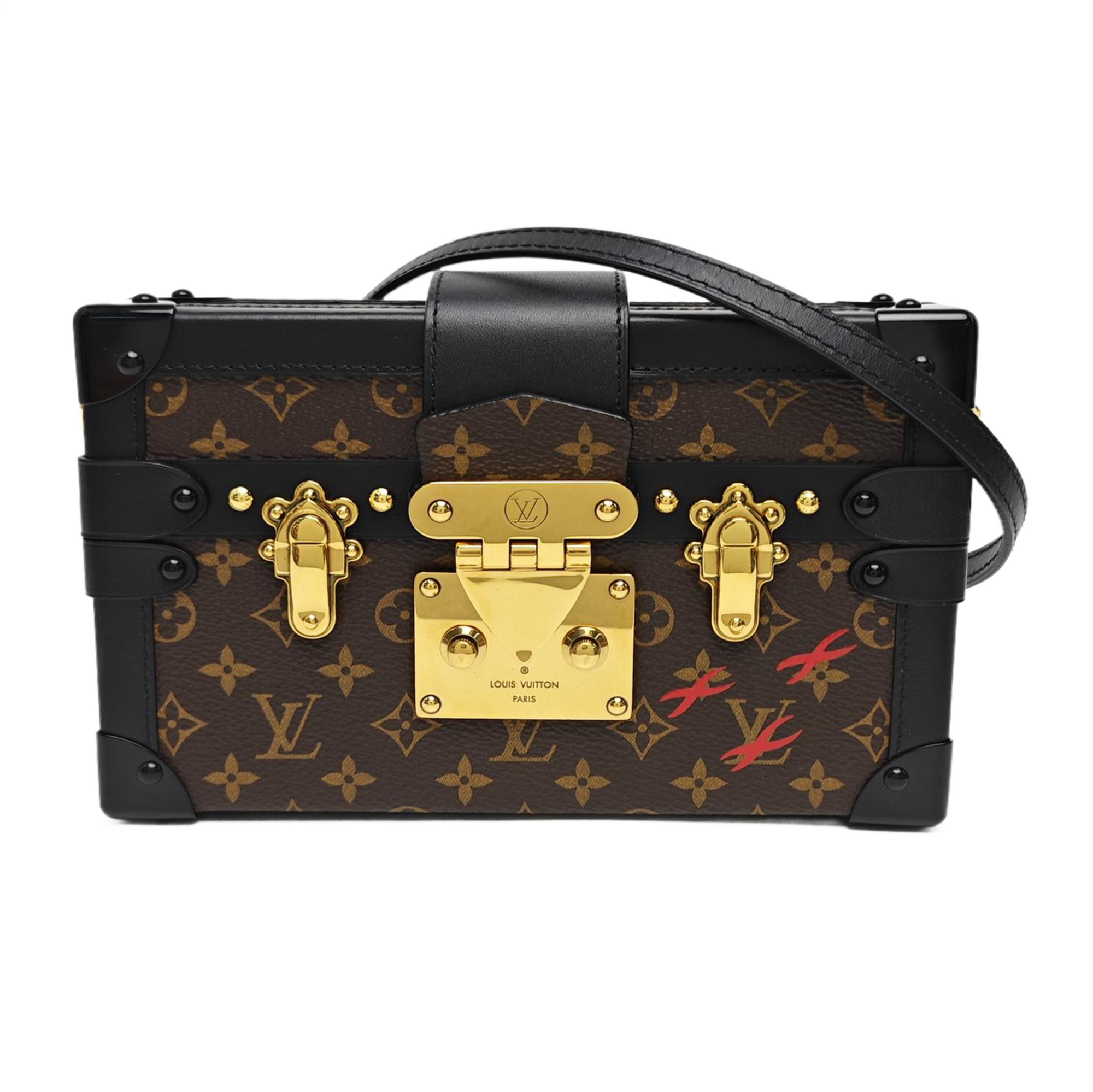 PETITE MALLE Monogram Coated Canvas Brown