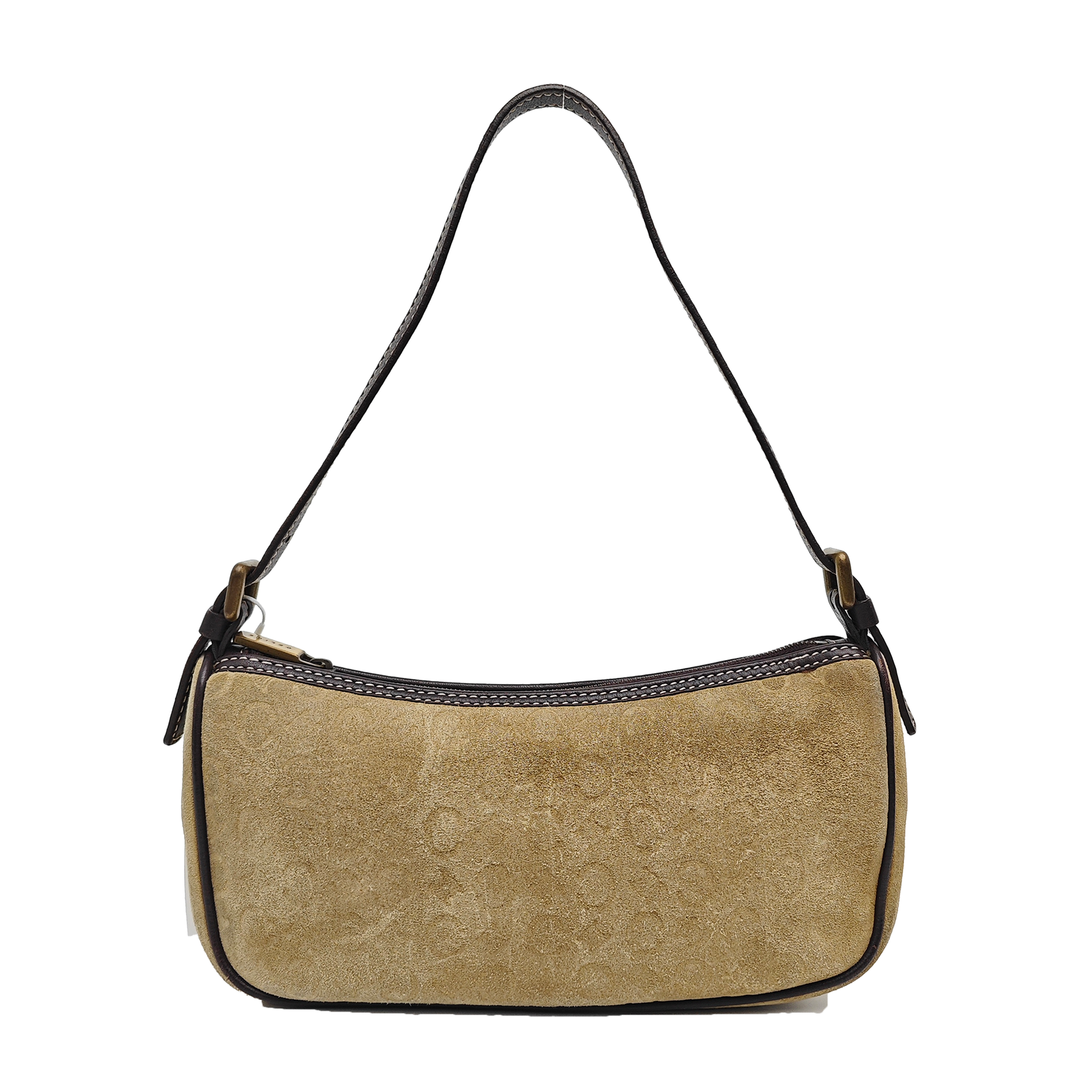 Suede Top Handle Bag Beige