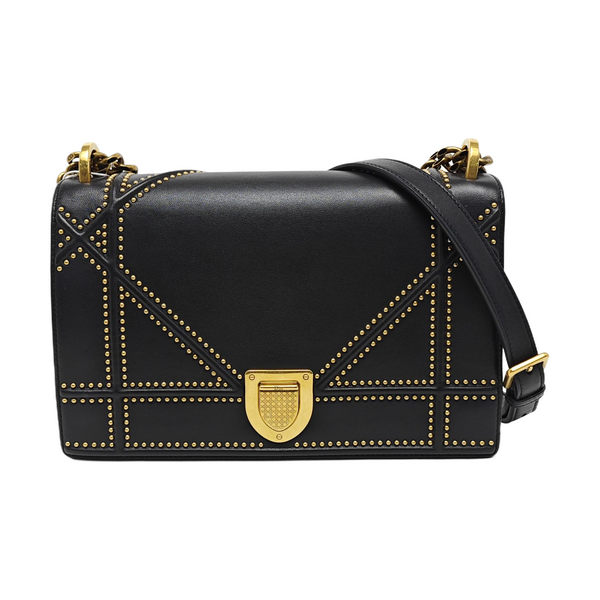 Diorama Medium Cannage Calfskin Black
