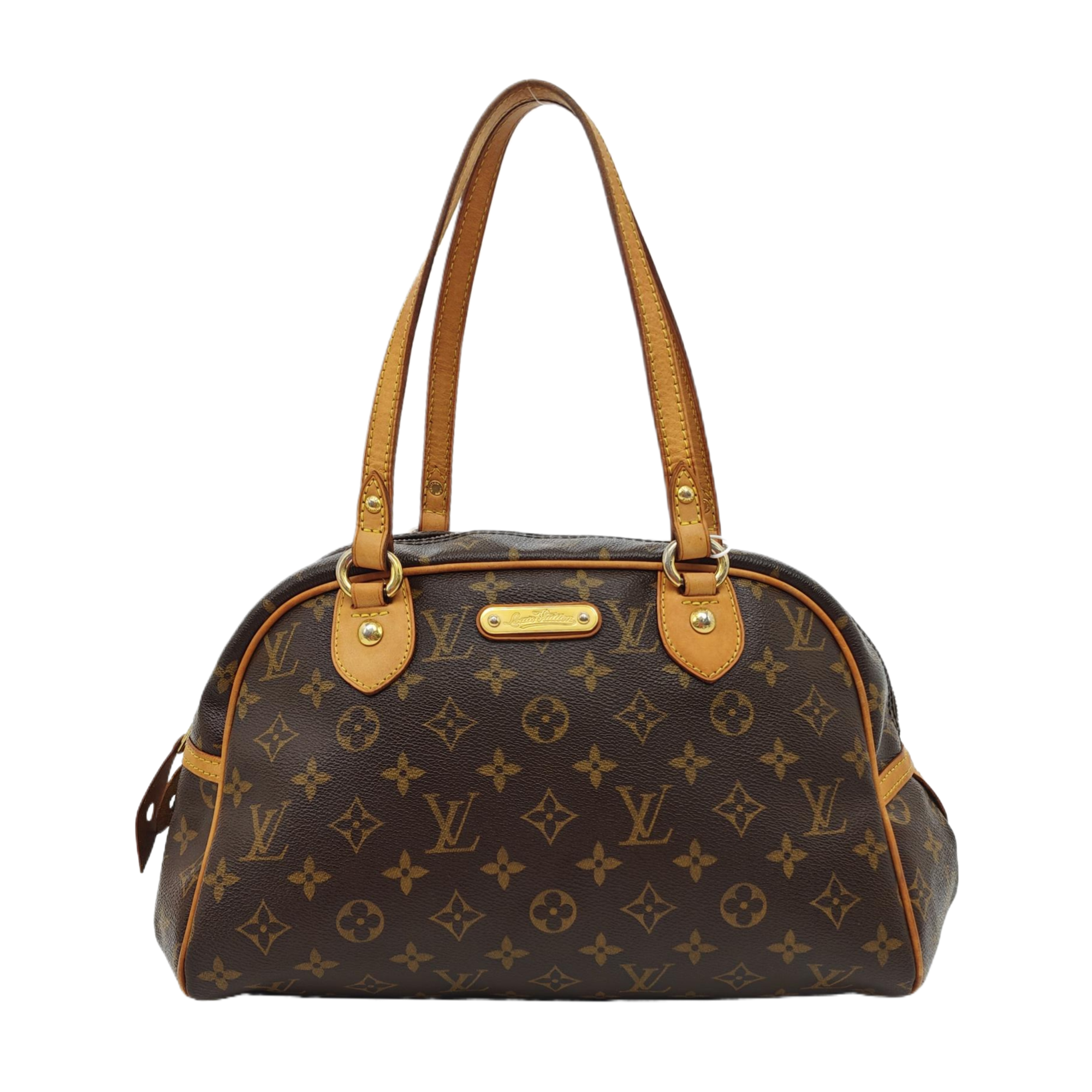 MONTORGUEI PM Monogram Coated Canvas Brown