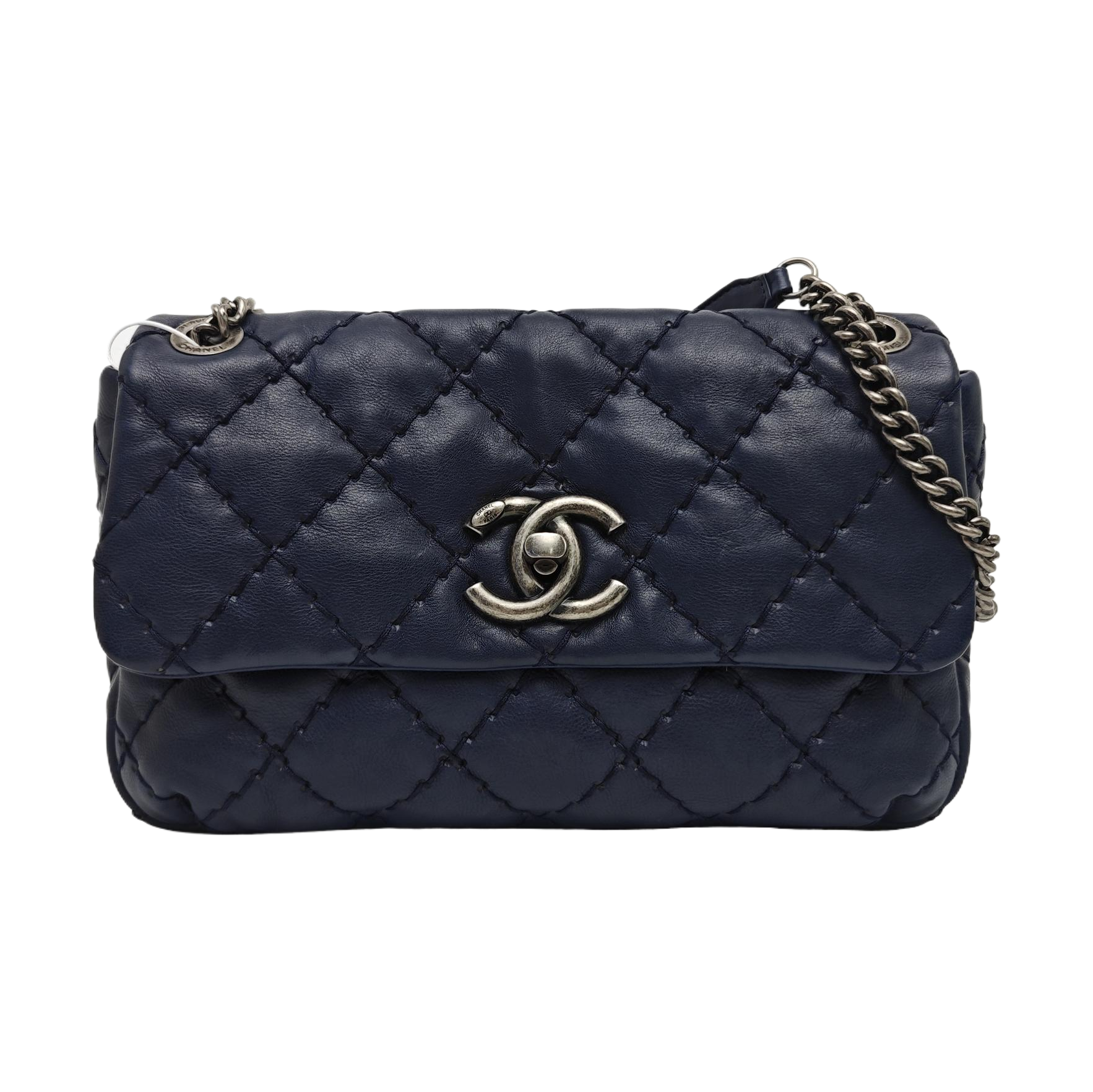 Quilted Calfskin Shoulder Bag Blue
