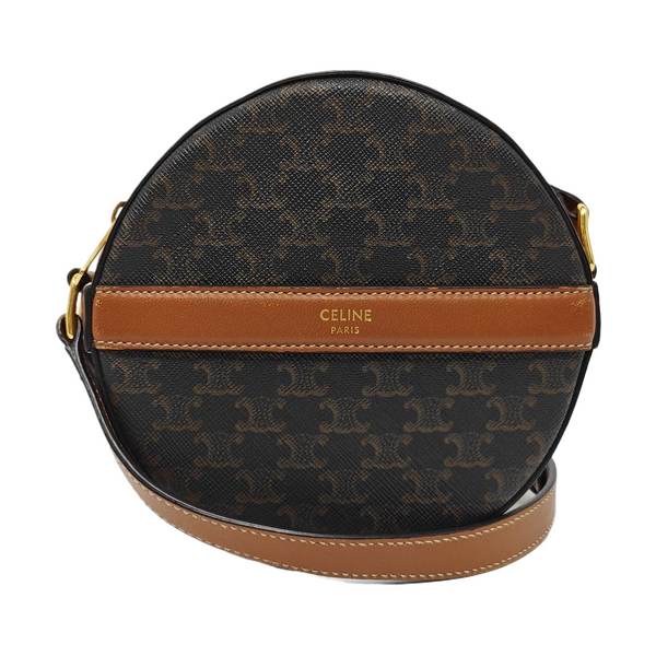 TRIOMPHE ROUND Mini Coated Canvas Brown