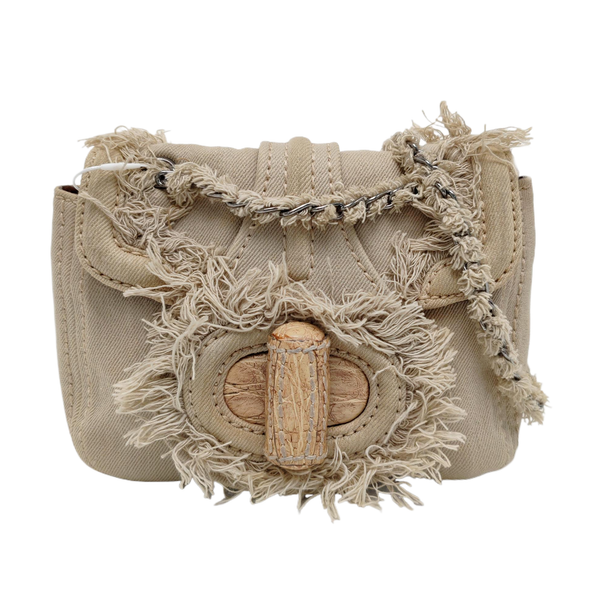 Denim Shoulder Bag Beige
