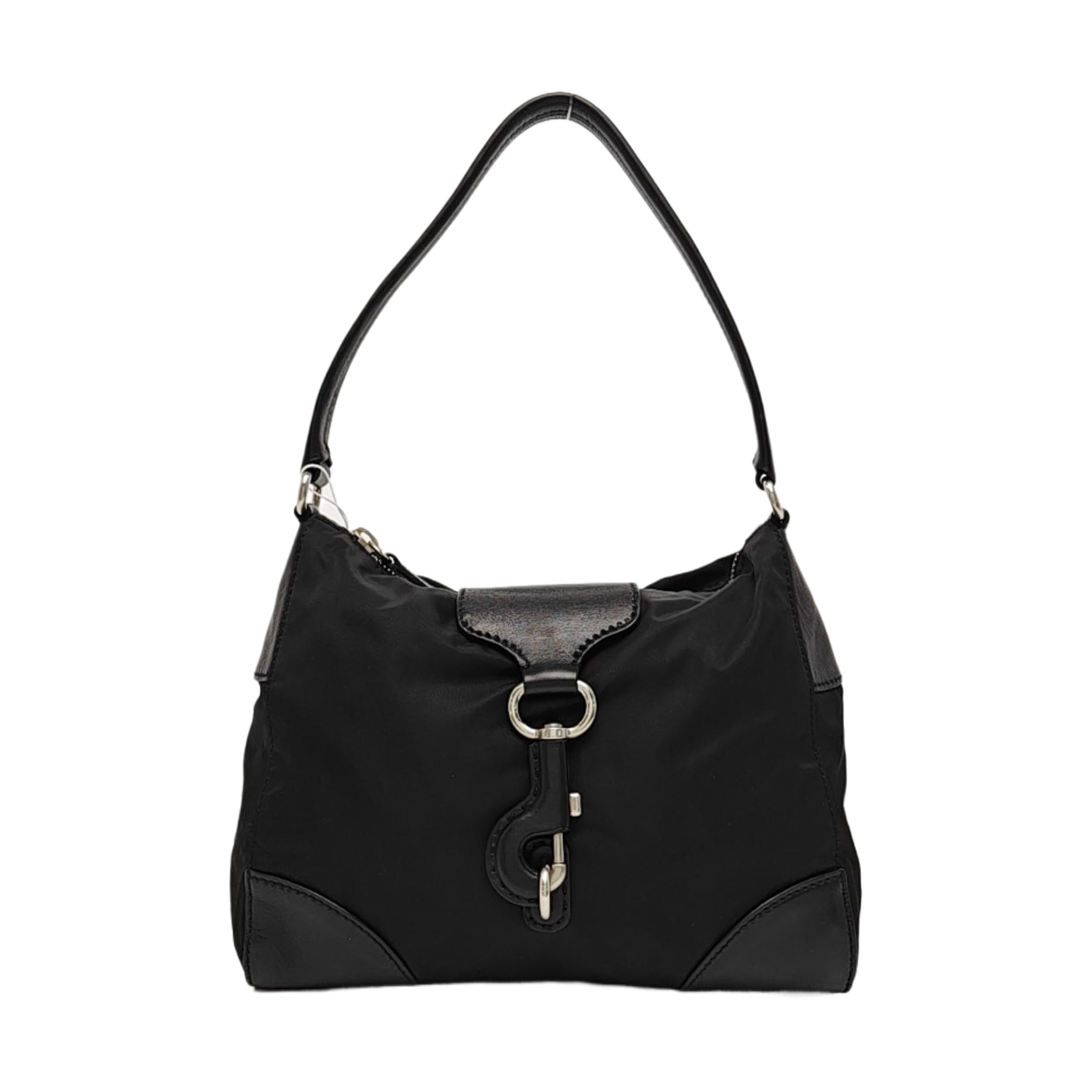 Nylon Top Handle Bag Black