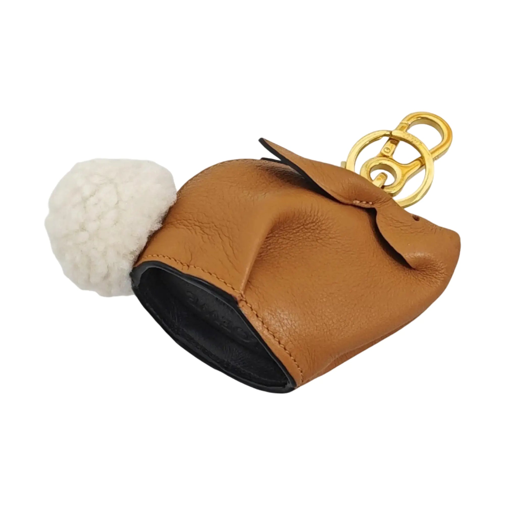 Leather Bag Charm Brown