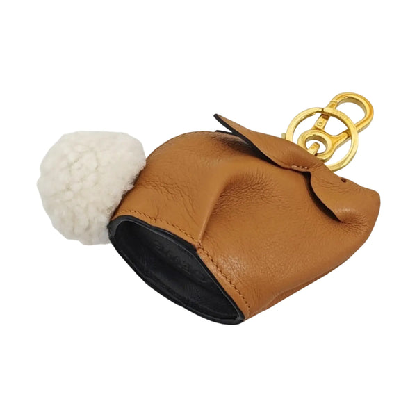 Leather Bag Charm Brown