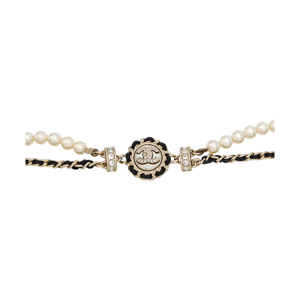 Authenticated pre-owned  Metal Leather White Necklace - Necklace at Looply