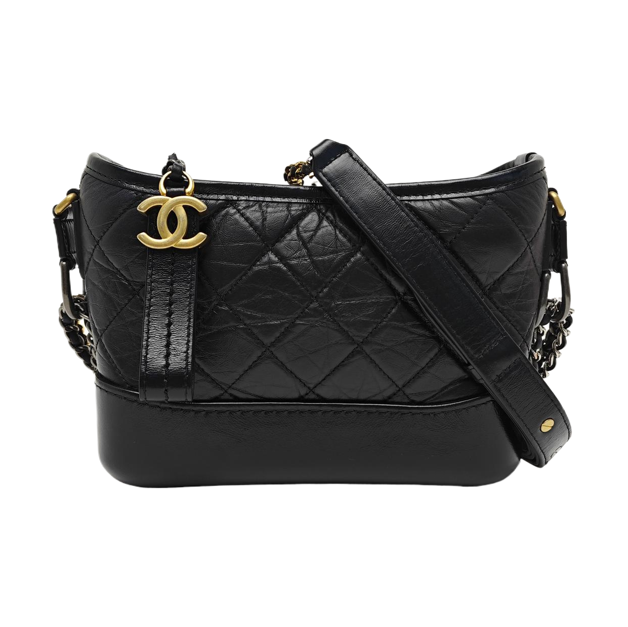 GABRIELLE Small Quilted Calfskin Black