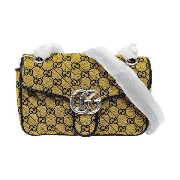 GG Marmont Medium Quilted Canvas Yellow