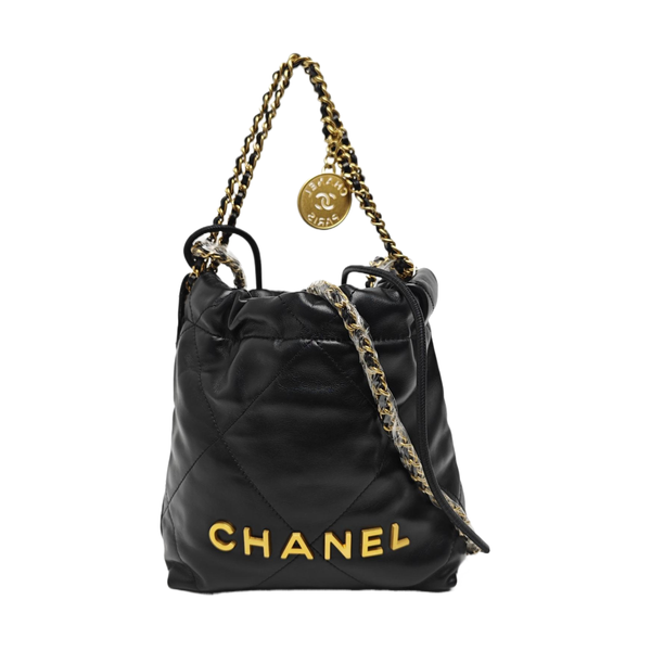 CHANEL 22 Mini Quilted Calfskin Black