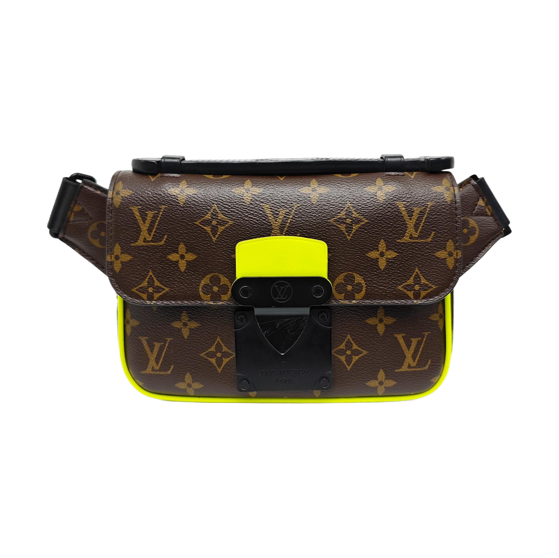 S LOCK Monogram Coated Canvas Brown