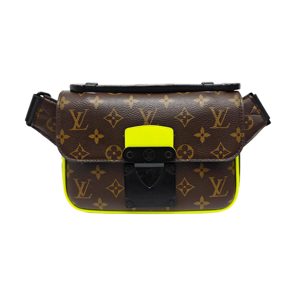 S LOCK Monogram Coated Canvas Brown