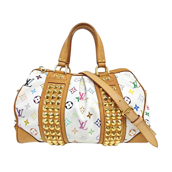COURTNEY MM Monogram Coated Canvas White