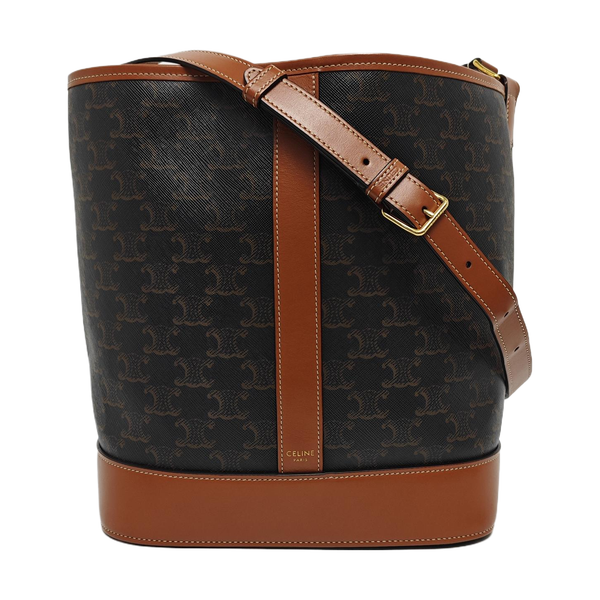 Authenticated pre-owned  TRIOMPHE CANVAS Medium Coated Canvas Yellow - Bucket Bag at Looply
