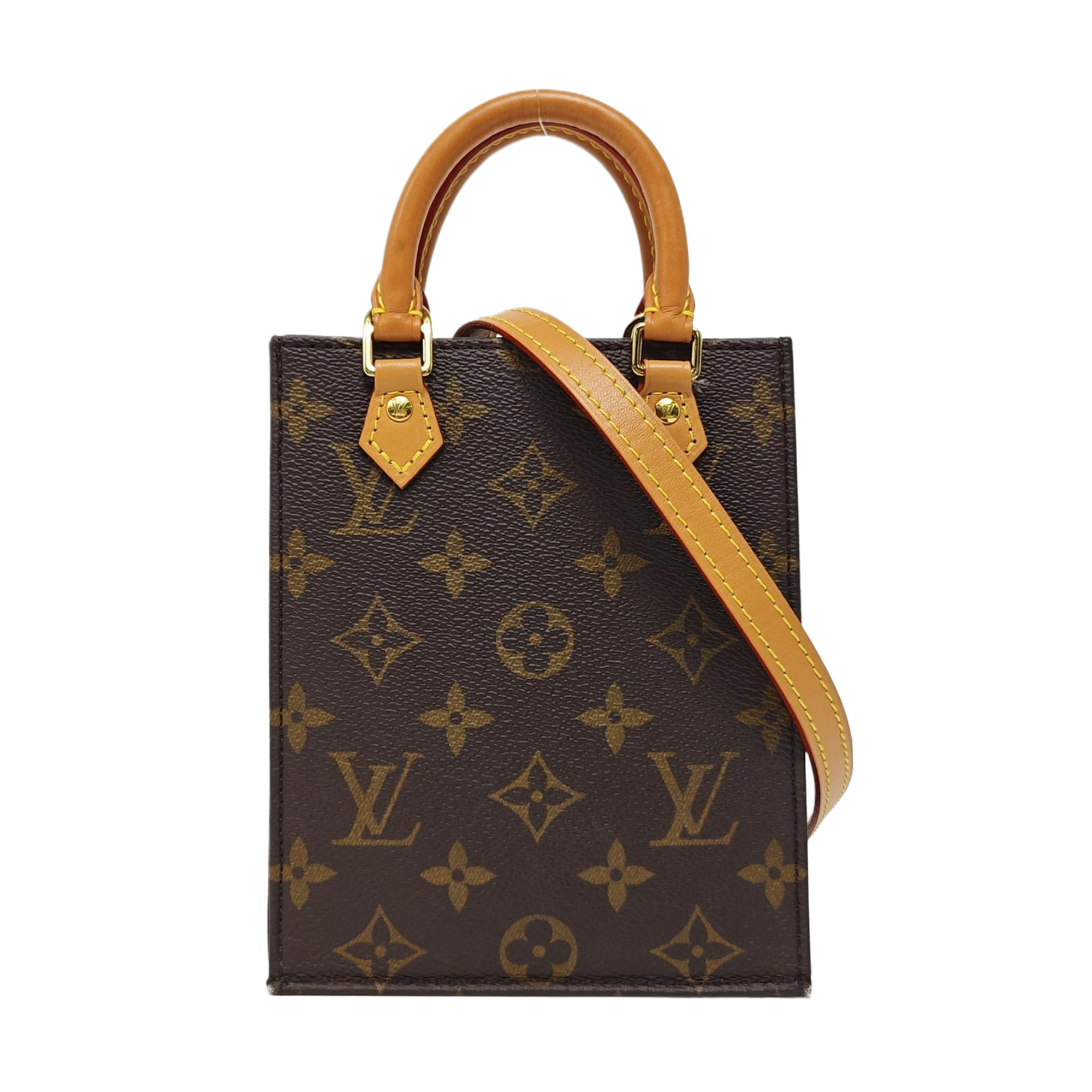 SAC PLAT Mini Monogram Coated Canvas Brown