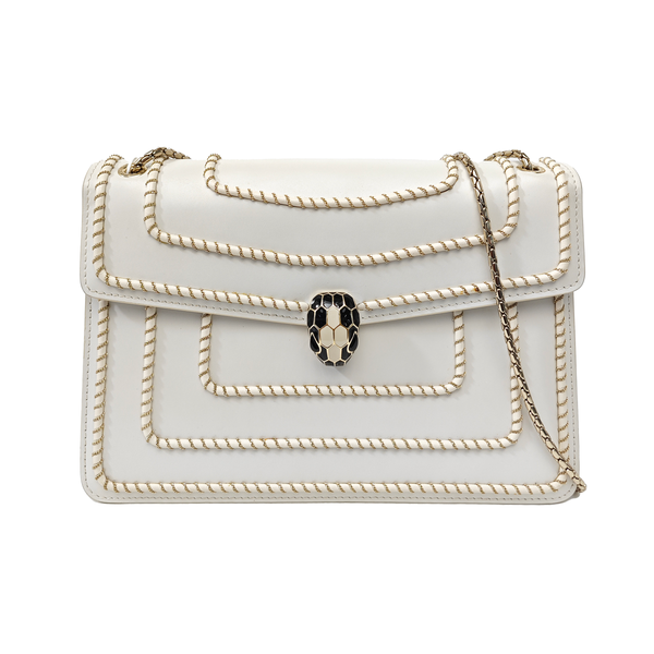 SERPENTI FOREVER Medium Calfskin White