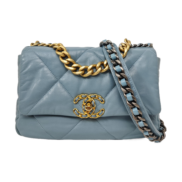 CHANEL 19 Small Quilted Lambskin Blue