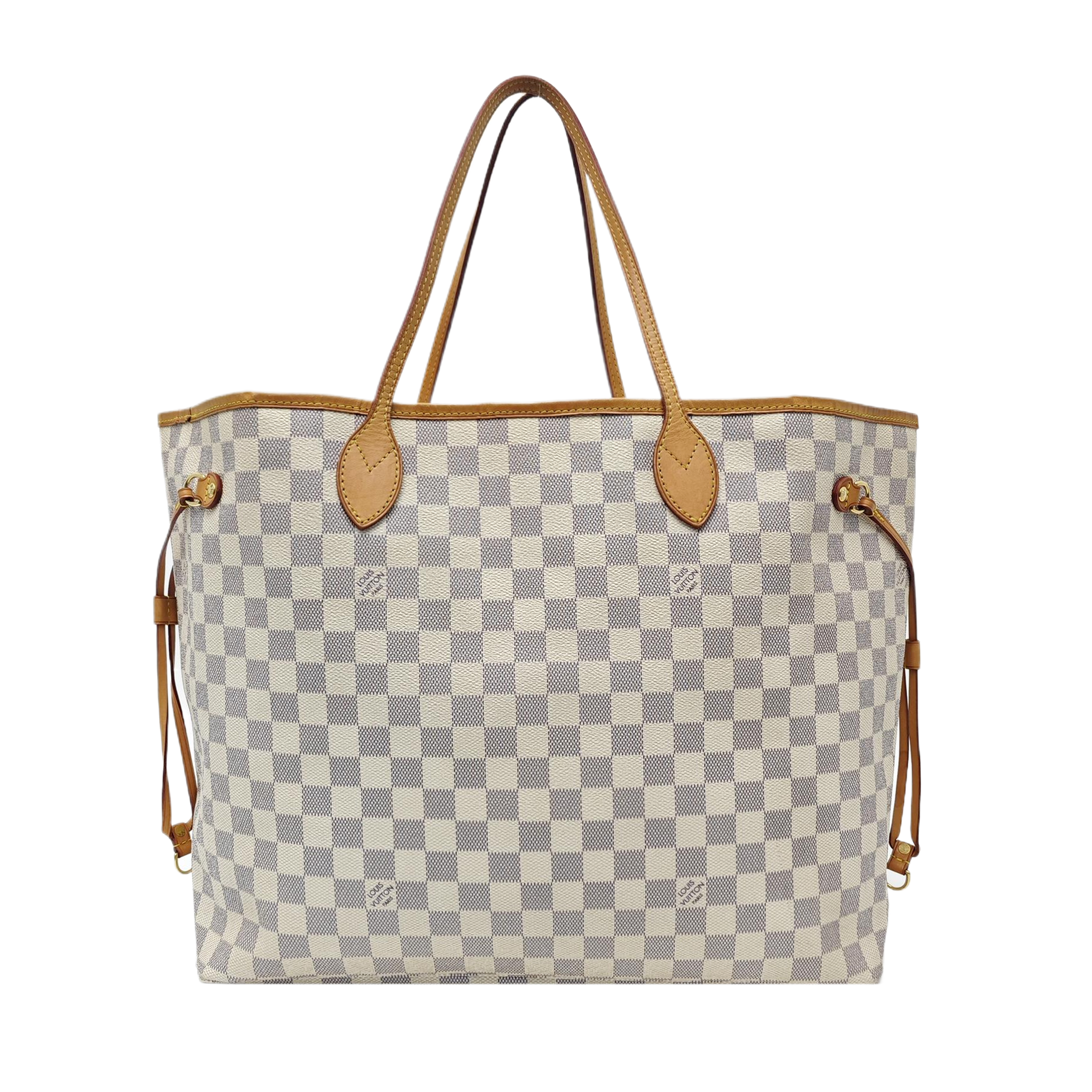 NEVERFULL GM Damier Azur Coated Canvas White