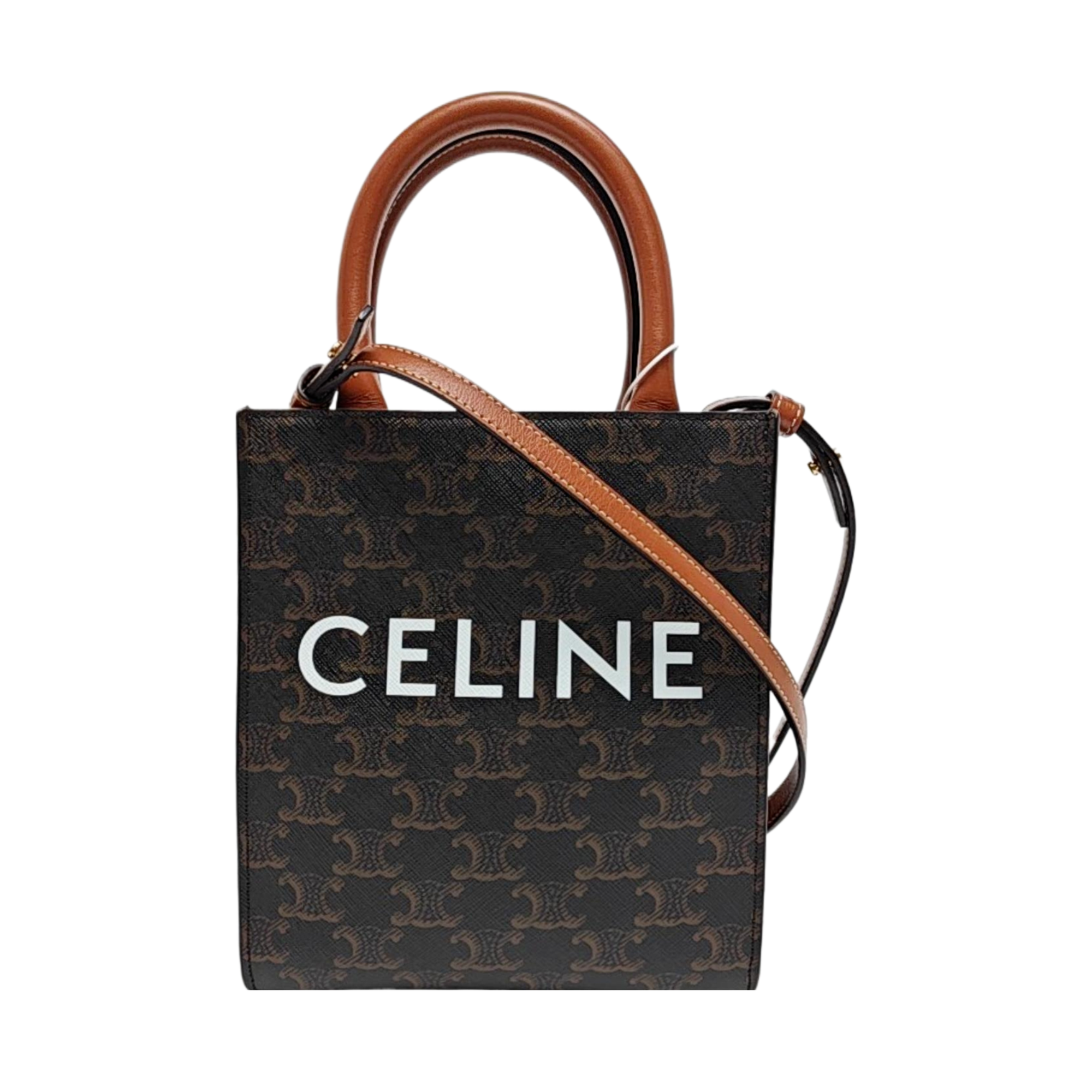 CABAS CELINE Mini Lona Revestida Marrón