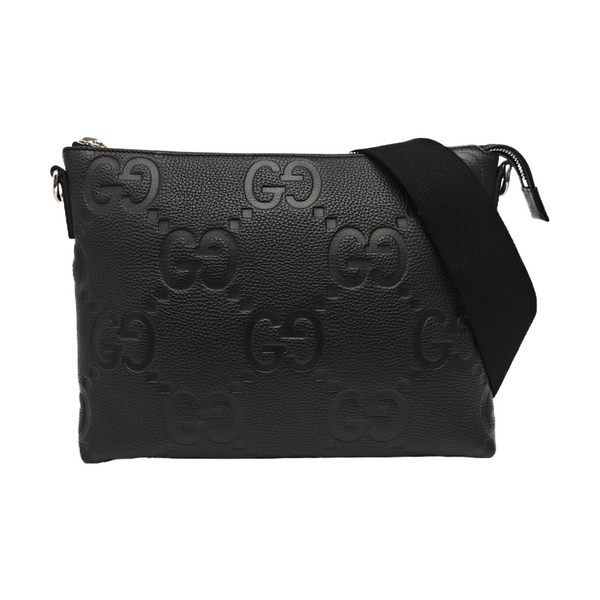 Monogram Leather Shoulder Bag Black
