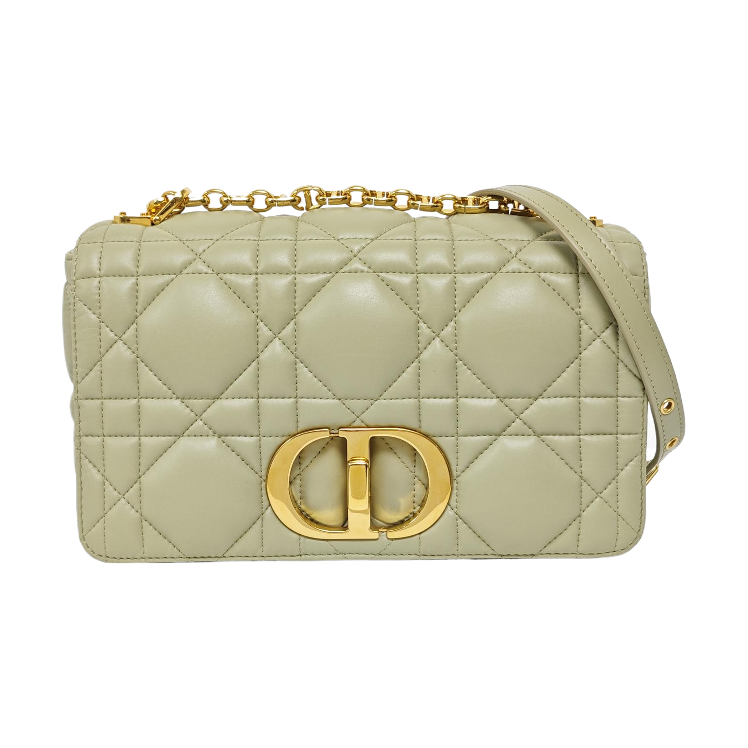 Dior Caro Medium Cannage Calfskin Green