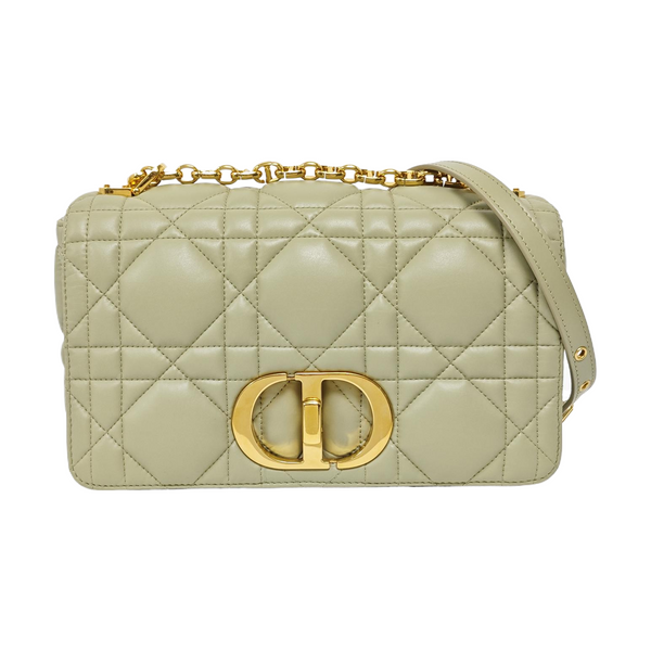 Dior Caro Medium Cannage Calfskin Green