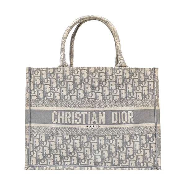 Book Tote Medium Oblique Canvas White