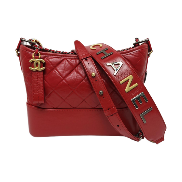 GABRIELLE Medium Quilted Calfskin Red