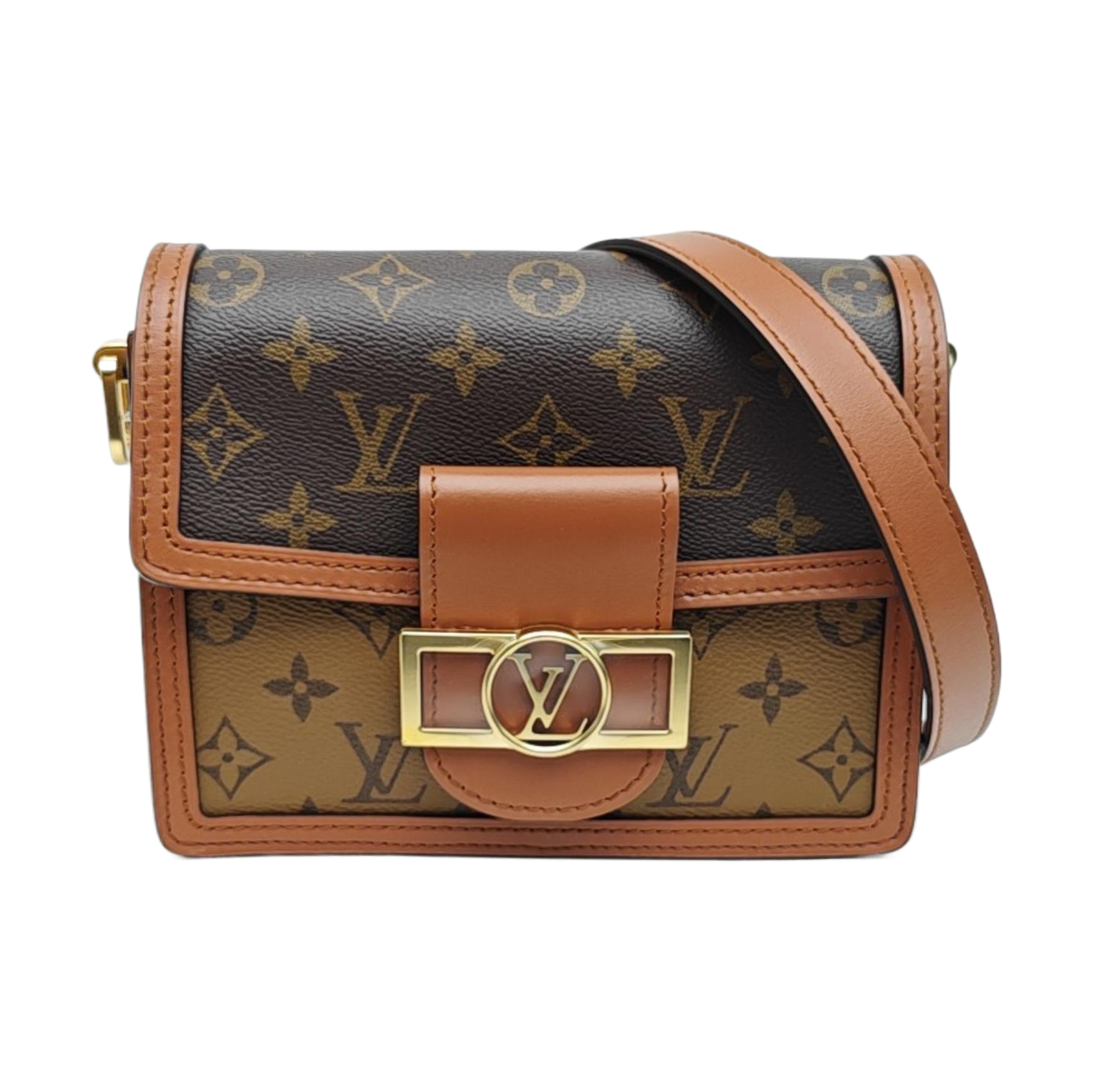 DAUPHINE Mini Monogram Coated Canvas Brown