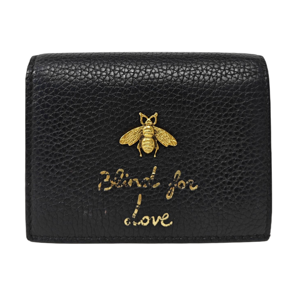 Animalier Calfskin Black Wallet