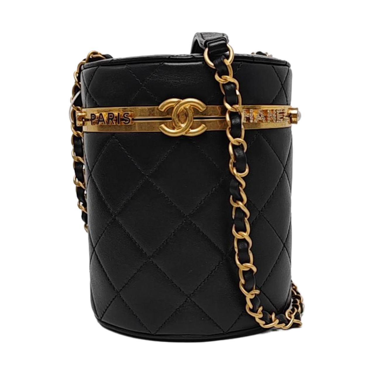 Authenticated pre-owned  VANITY CASE Small Quilted Lambskin Black - Crossbody Bag at Looply