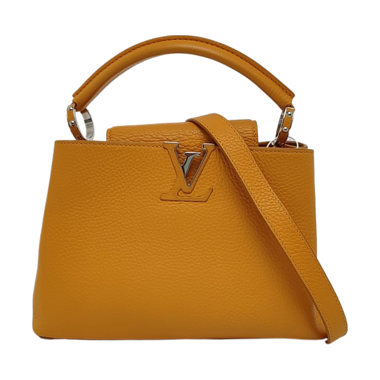 Authenticated pre-owned  CAPUCINES BB Calfskin Orange - Shoulder Bag at Looply