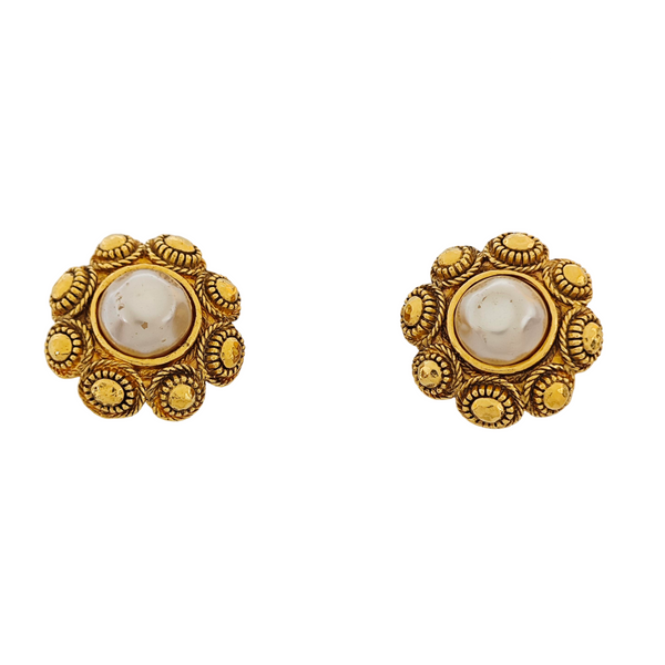 Metal White Clip On Earrings