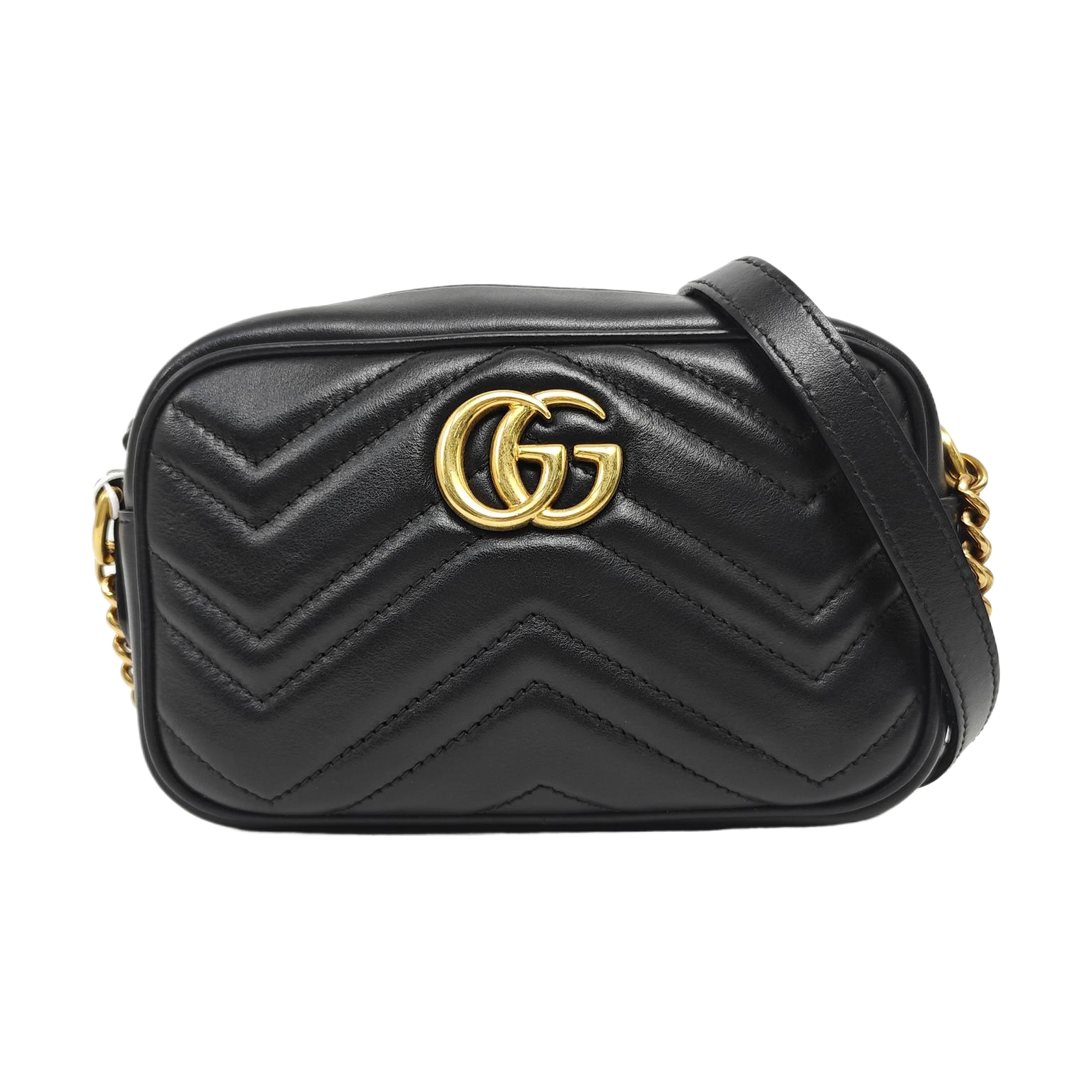 GG Marmont Mini Quilted Calfskin Black