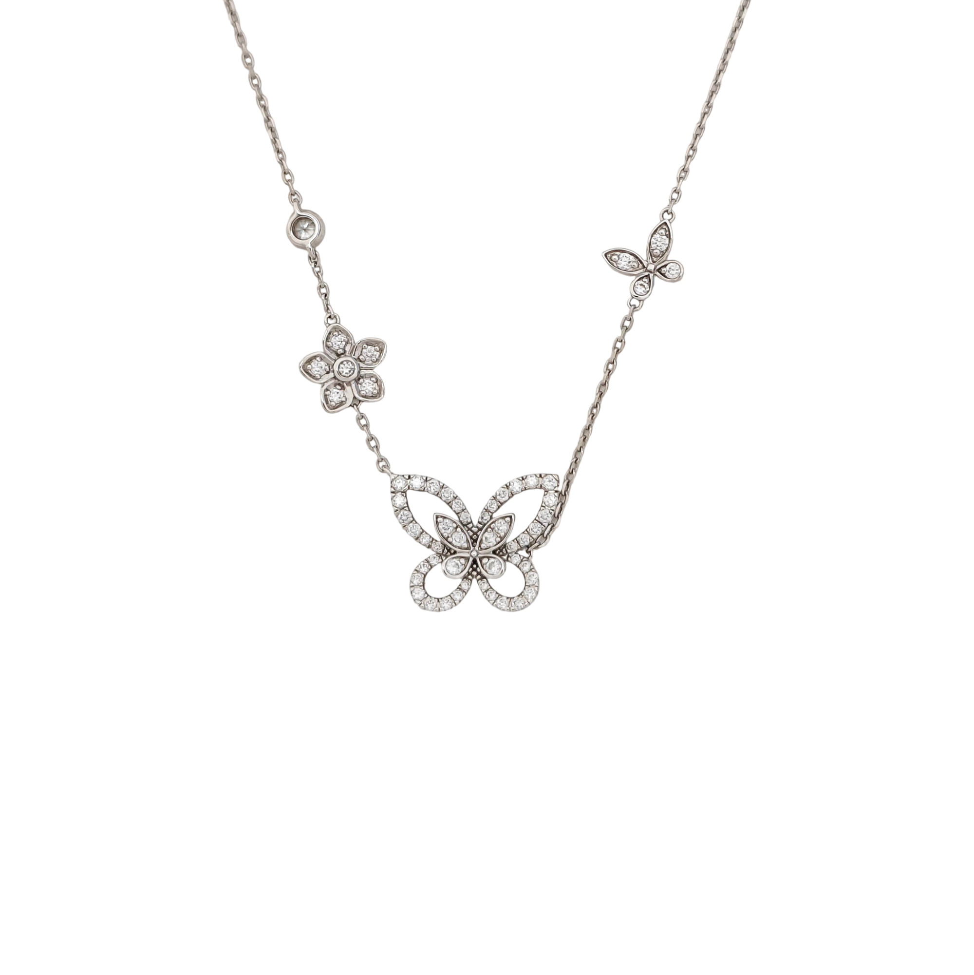 18k White Gold Silver Necklace