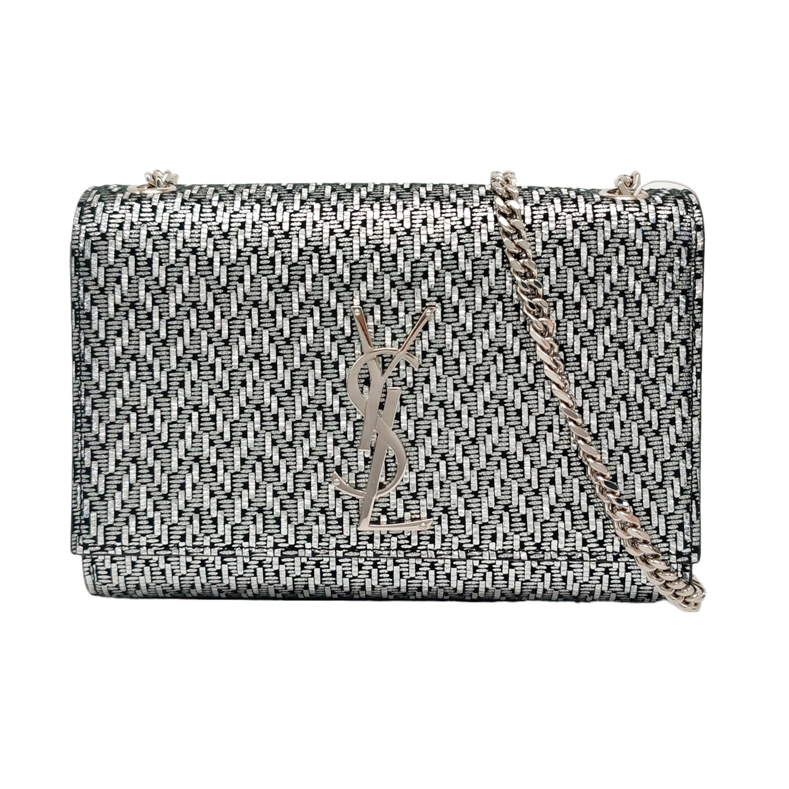 Authenticated pre-owned  KATE Small Calfskin Silver - Shoulder Bag at Looply
