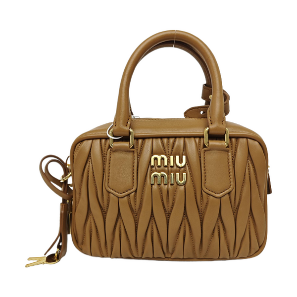 Arcadie Matelassé Small Quilted Lambskin Brown
