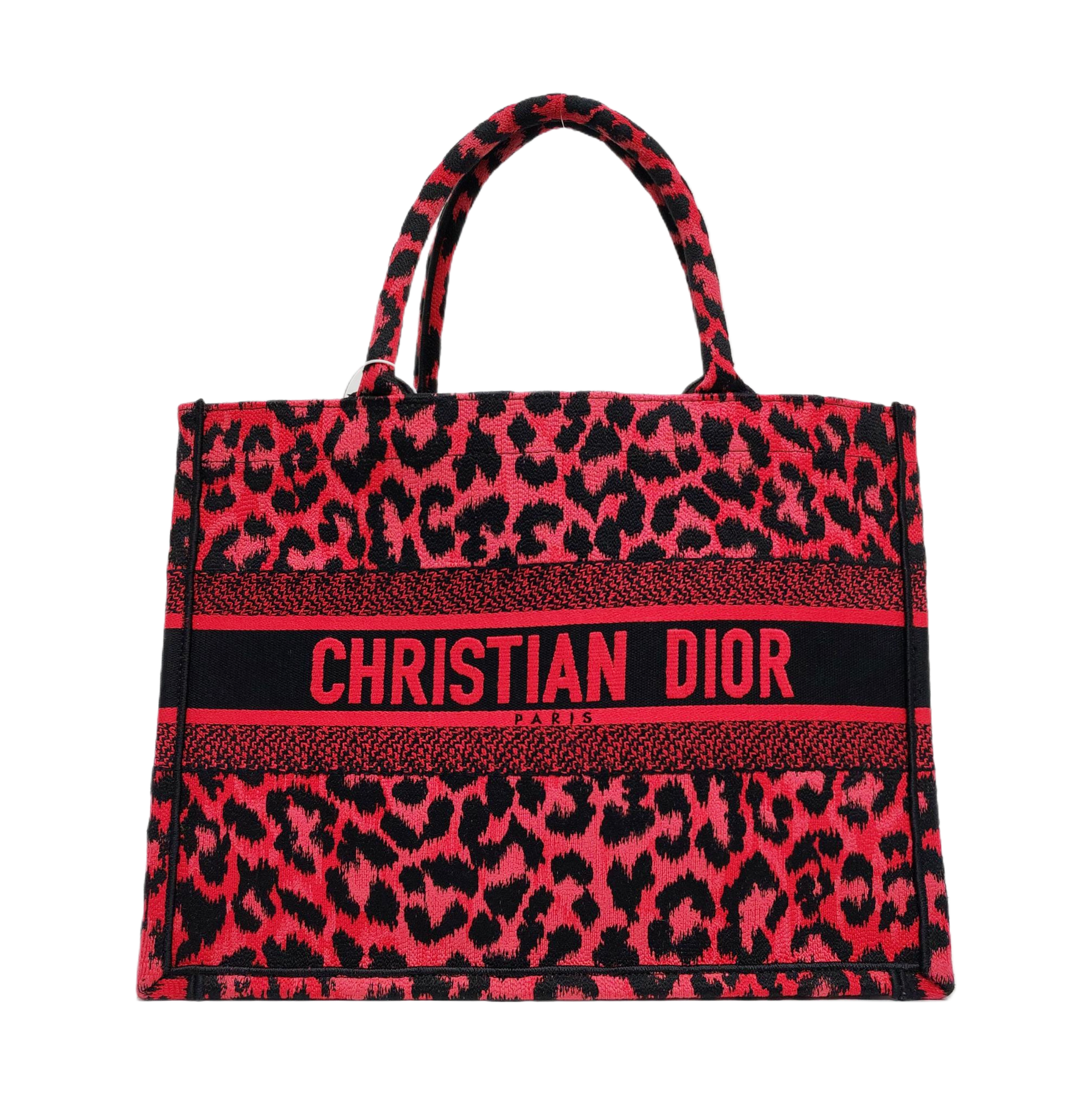 Authenticated pre-owned  Book Tote Medium Fabric Red - Tote Bag at Looply