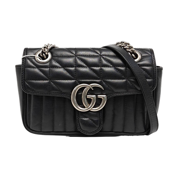 GG Marmont Small Quilted Calfskin Black