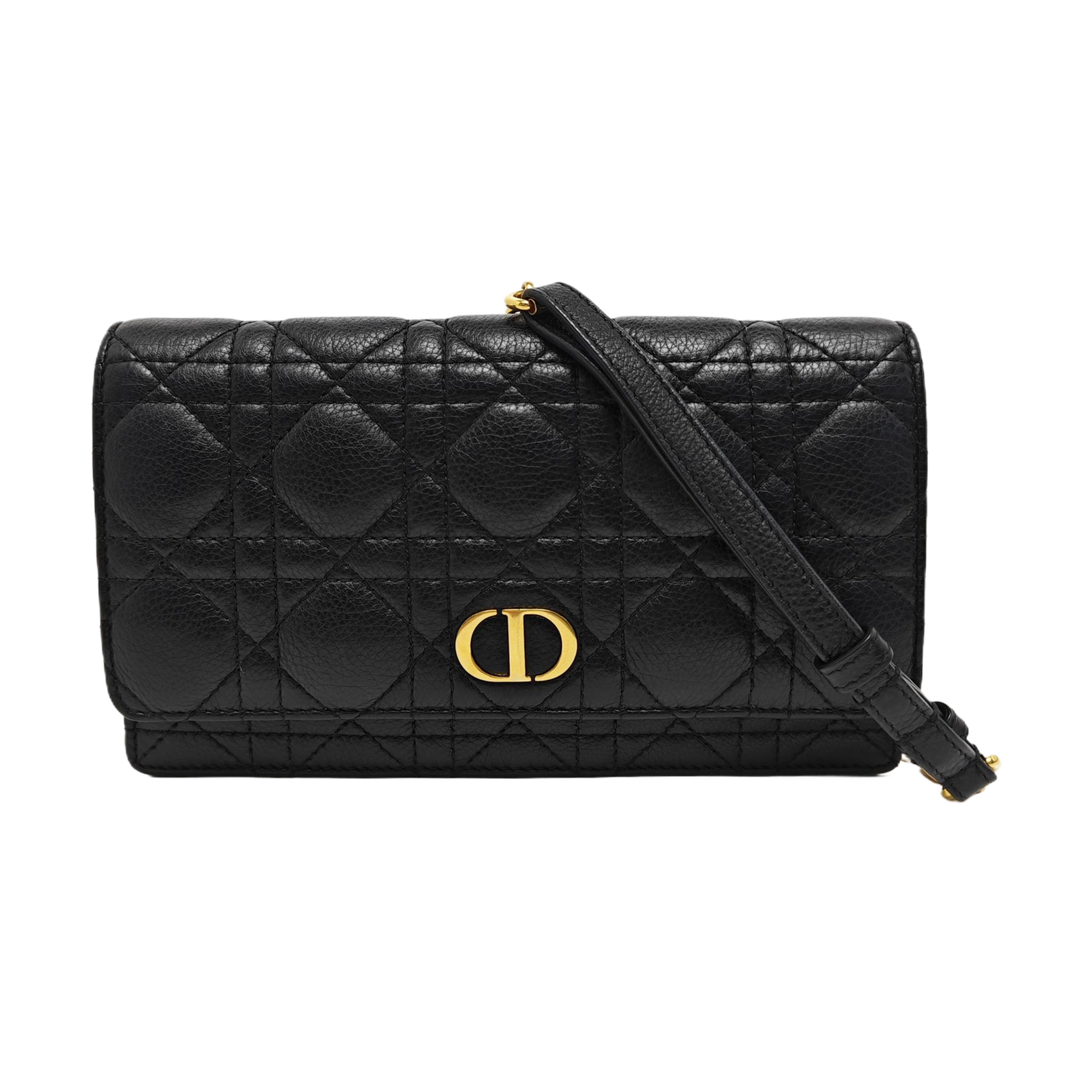Dior Caro Piel de becerro acolchada negra