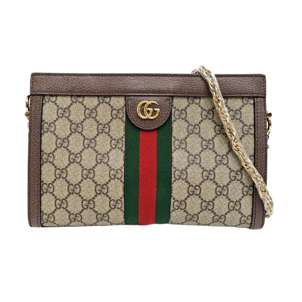 Ophidia Small Monogram Coated Canvas Beige