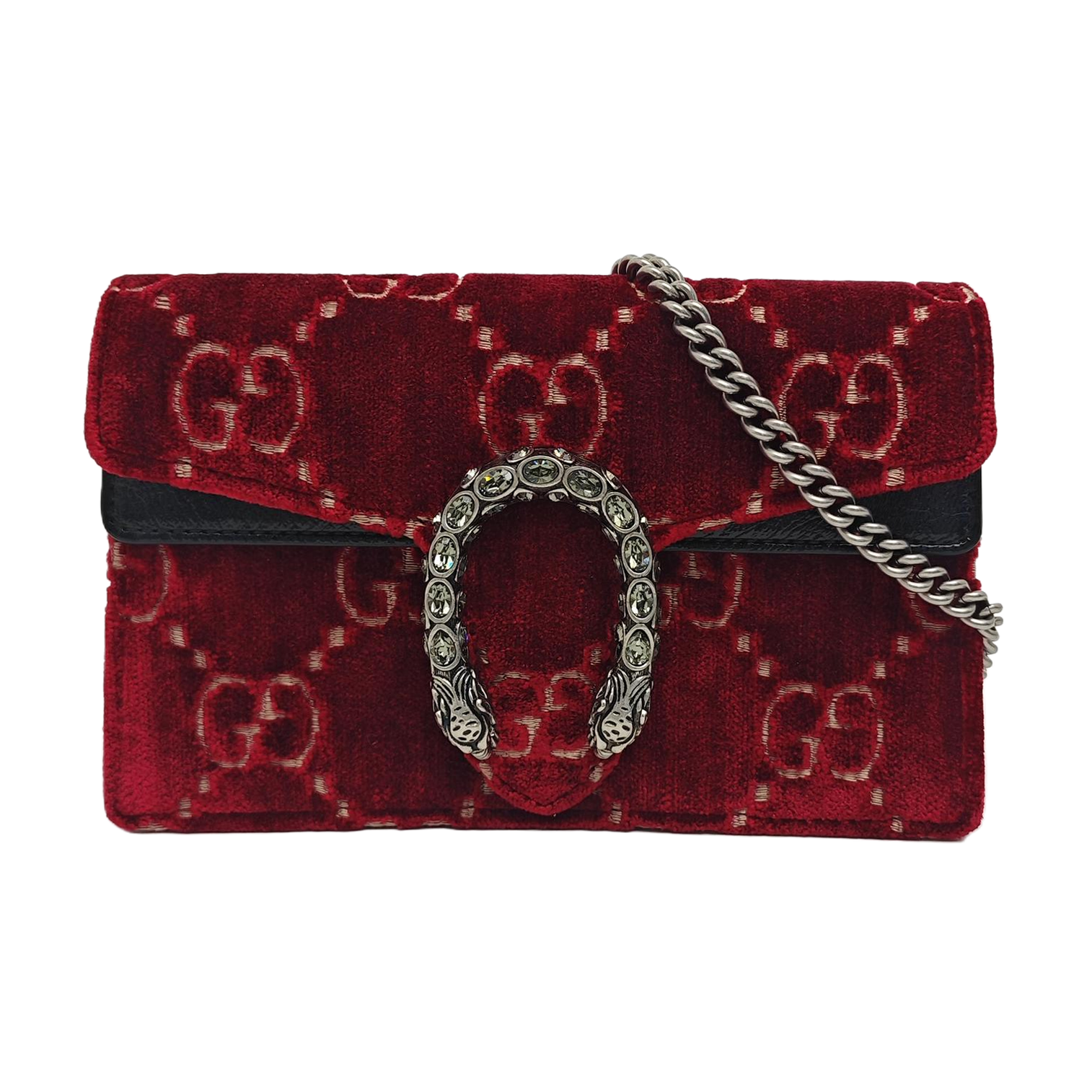 Dionysus Super Mini Monogram Velvet Red