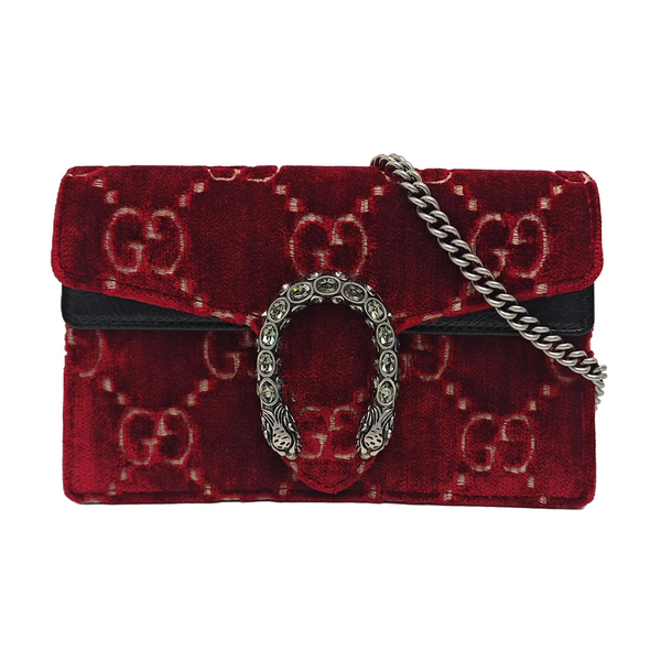 Dionysus Super Mini Monogram Velvet Red
