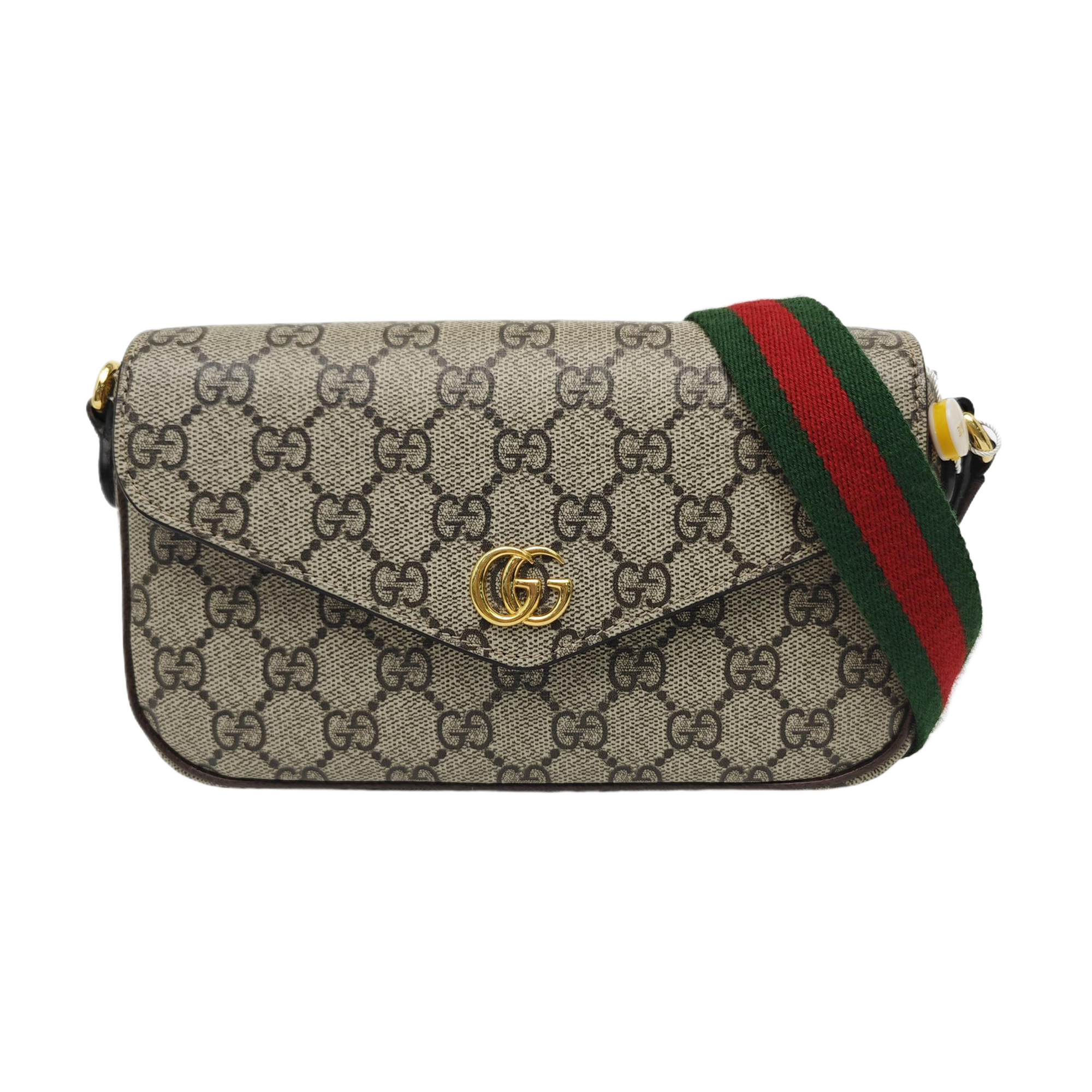 Ophidia Small Monogram Coated Canvas Beige