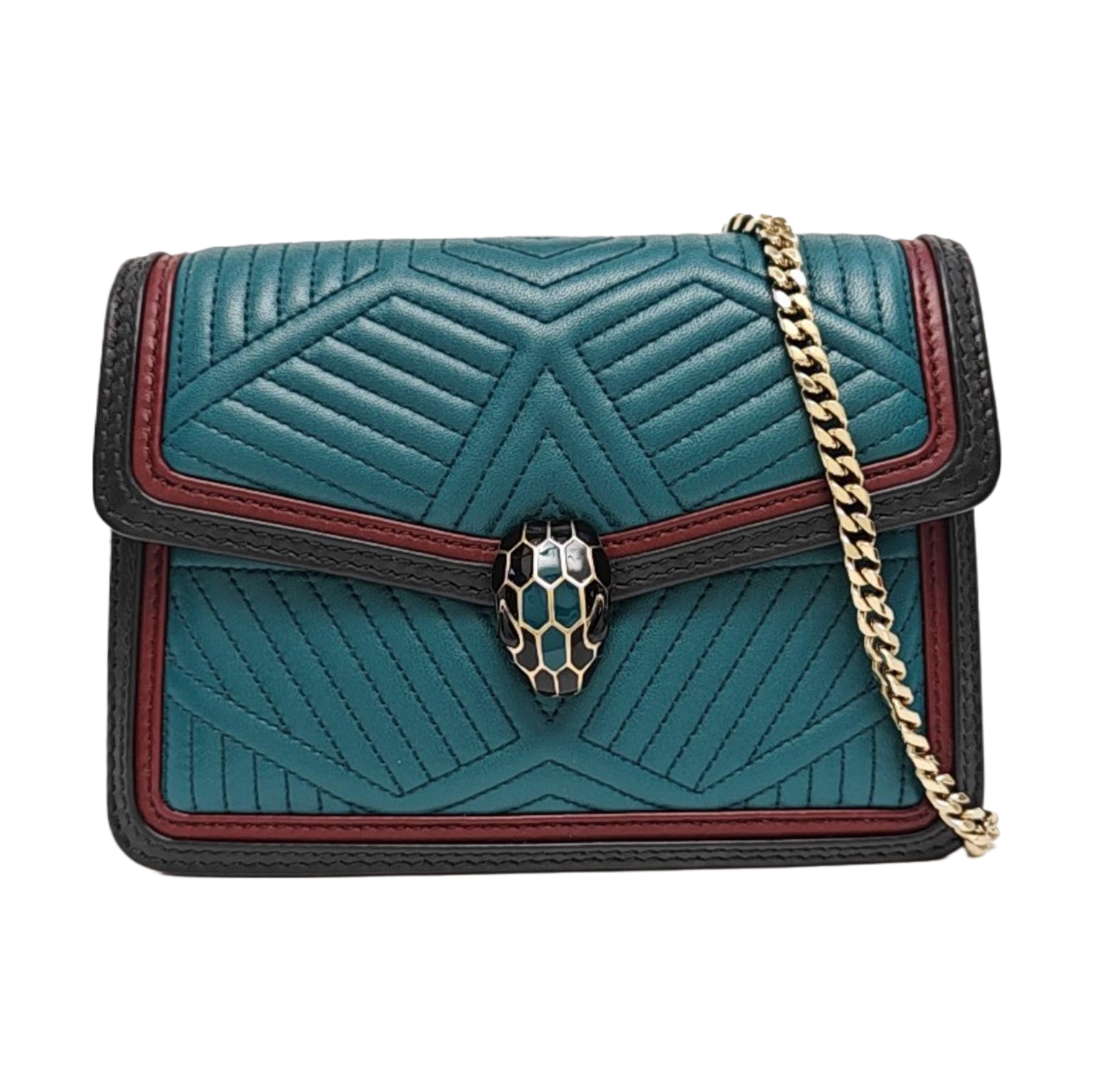 SERPENTI DIAMOND BLAST Small Quilted Lambskin Green