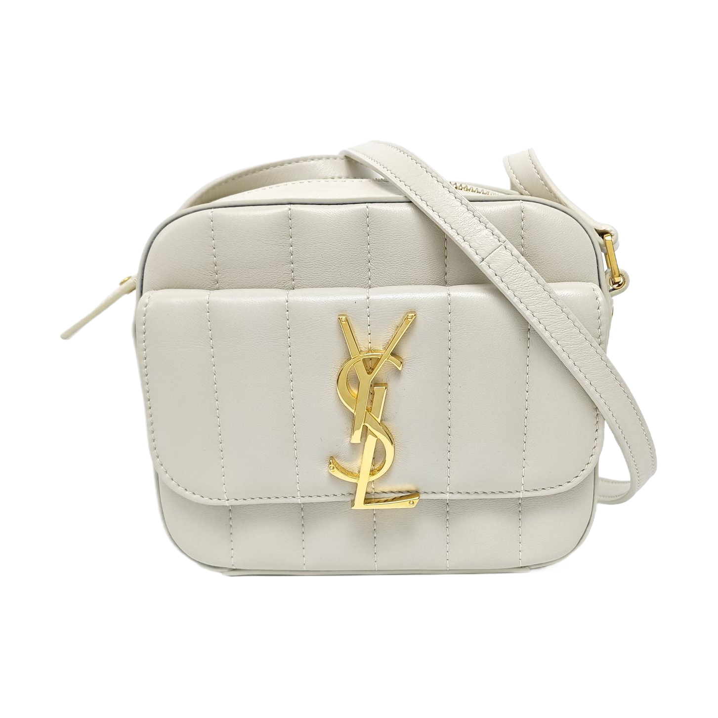 Quilted Calfskin Shoulder Bag White