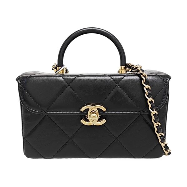 Quilted Calfskin Shoulder Bag Mini Black